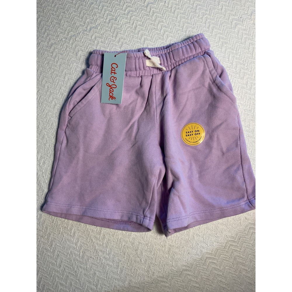 Cat & Jack Kids Light Purple Easy On Easy Off Sweat Shorts Size 5